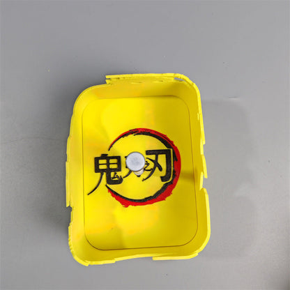 Zenitsu lamp front, yellow frame with the Demon Slayer crest